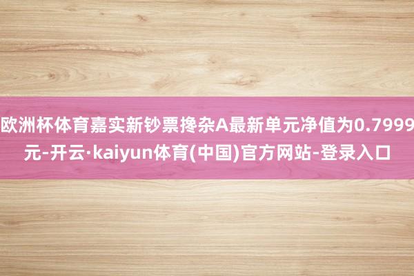 欧洲杯体育嘉实新钞票搀杂A最新单元净值为0.7999元-开云·kaiyun体育(中国)官方网站-登录入口
