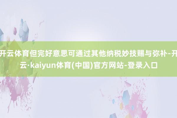 开云体育但完好意思可通过其他纳税妙技赐与弥补-开云·kaiyun体育(中国)官方网站-登录入口