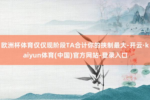 欧洲杯体育仅仅现阶段TA合计你的挟制最大-开云·kaiyun体育(中国)官方网站-登录入口