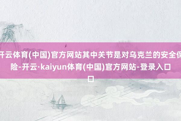 开云体育(中国)官方网站其中关节是对乌克兰的安全保险-开云·kaiyun体育(中国)官方网站-登录入口