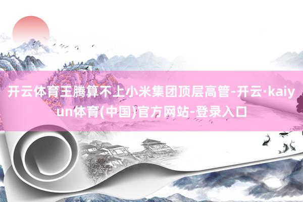 开云体育王腾算不上小米集团顶层高管-开云·kaiyun体育(中国)官方网站-登录入口